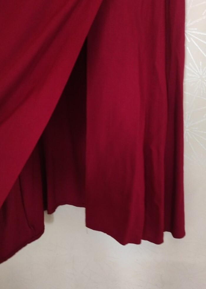 S beden vişne renginde uzun etek  - Görsel 4