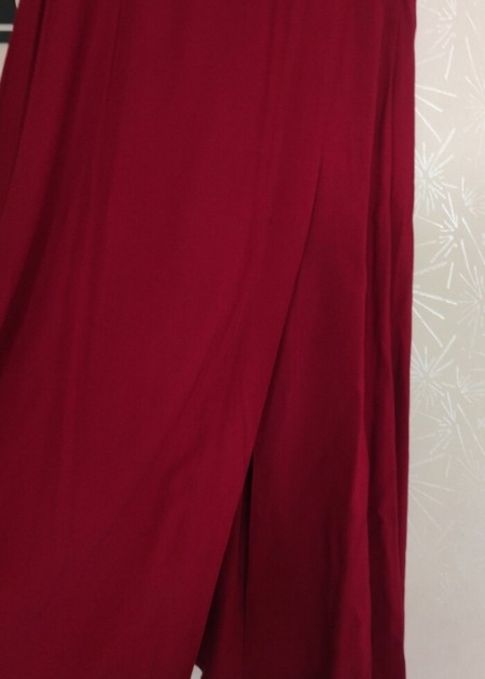 S beden vişne renginde uzun etek  - Görsel 5