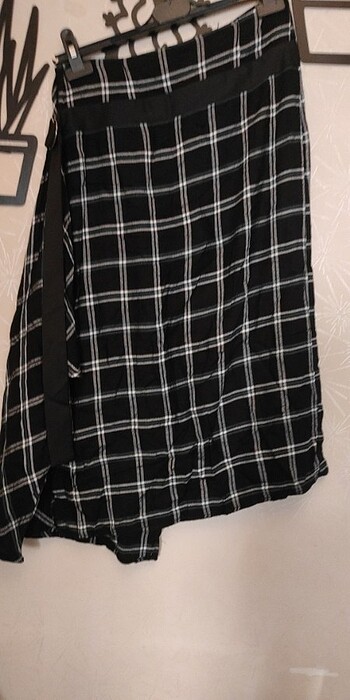 Kareli desenli s beden tarz kadın etek  - Görsel 2