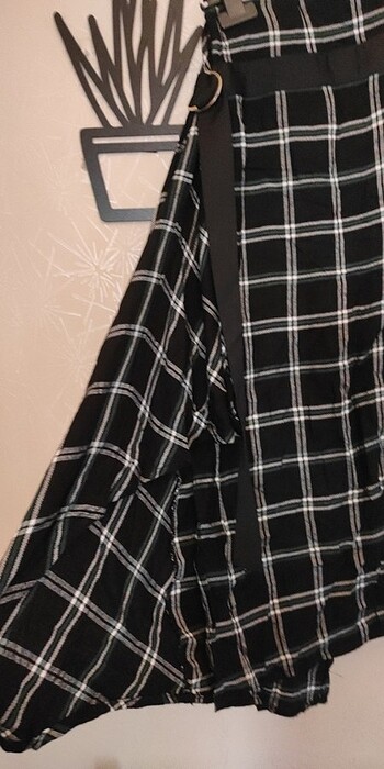 Kareli desenli s beden tarz kadın etek  - Görsel 3