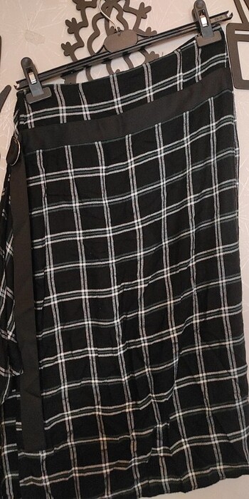 Kareli desenli s beden tarz kadın etek  - Görsel 6