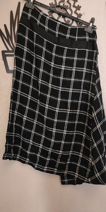 Kareli desenli s beden tarz kadın etek  - Görsel 7