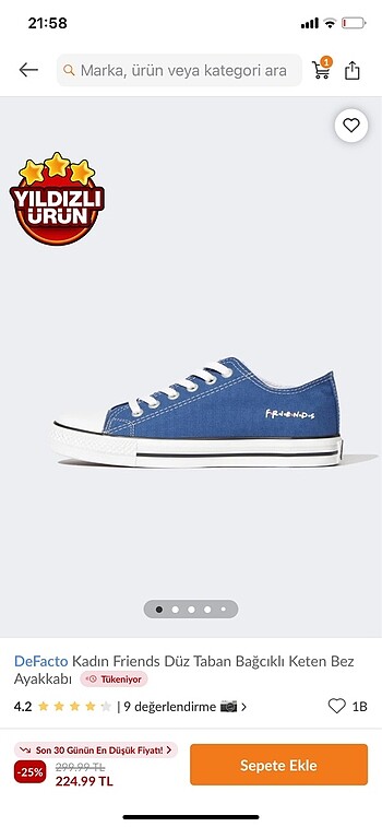 Defacto FRIENDS Converse Tipi Spor Ayakkabı