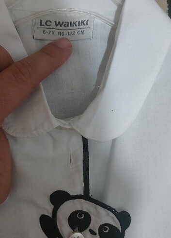LC Waikiki Panda işlemeli beyaz gömlek