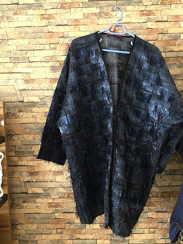 Simli oversize şık kimono ceket