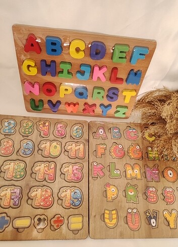 Ahşap Alfabe Bultak 3 lü set