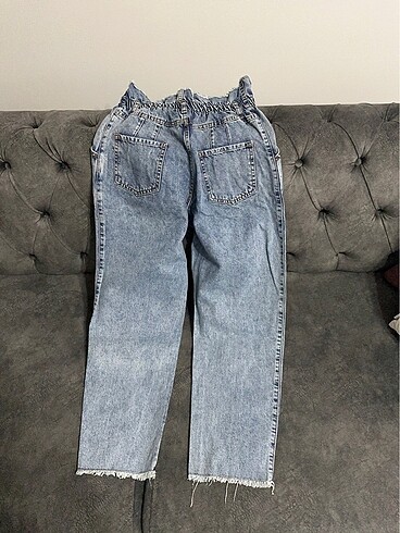 28 Beden Yüksek bel Beli lastikli kot pantolon