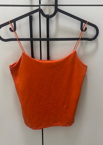 Turuncu İnce Askılı Kadın crop