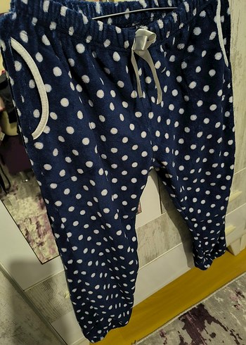 Mavi Puantiyeli Rahat Kadın polar alt - Görsel 2