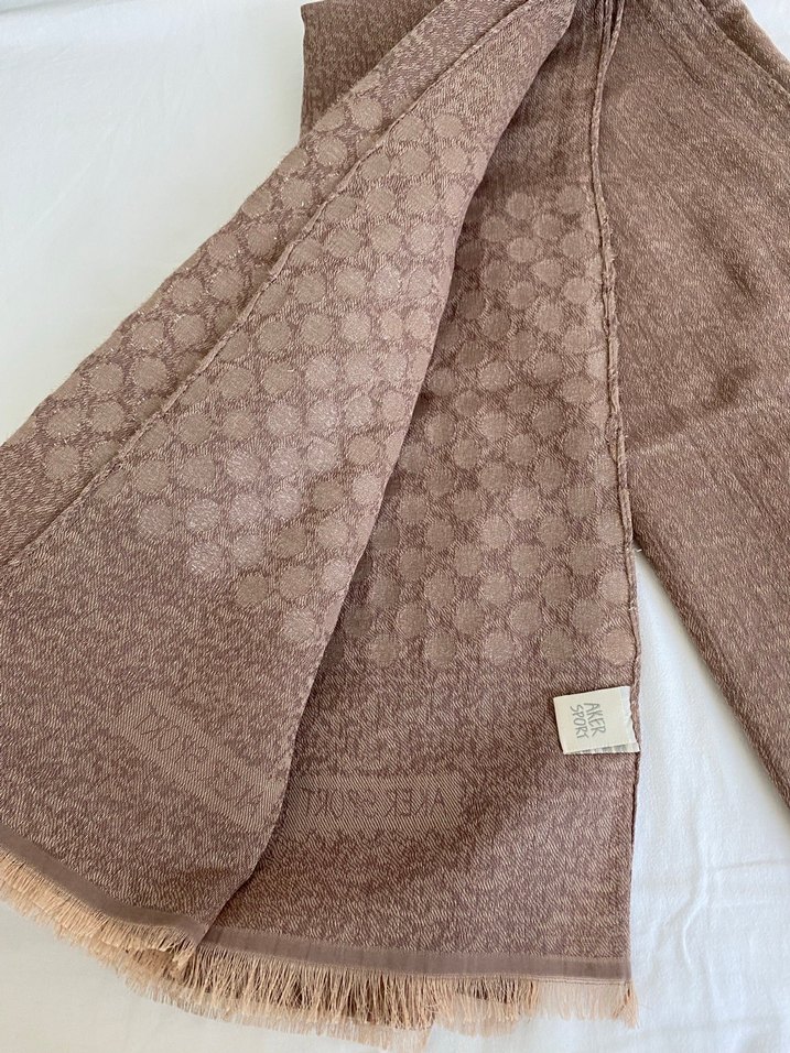 Desenki Kahverengi Kadın Şal - Görsel 2