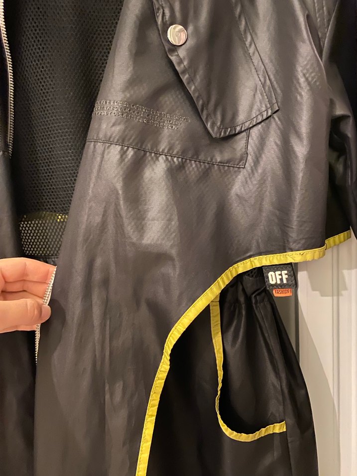 Kadın Siyah Uzun Yağmurluk - Görsel 4