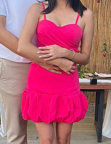 s Beden Pembe mini elbise