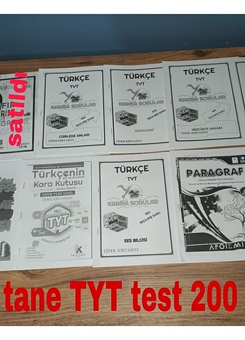 Tyt Türkçe 7 tanesi 200 tl