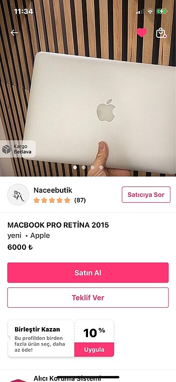 Apple Macbook pro retina 2015