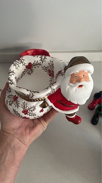 Noel baba saksı kalemlik