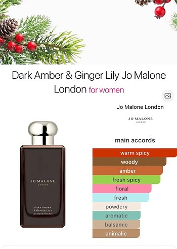 Jo Malone Dark Amber & Ginger Lily Kadın Parfümü - Görsel 3