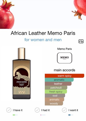 Beden Renk Memo Paris African Leather unisex Parfüm