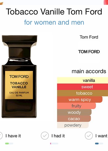 Beden Renk Tom Ford Tobacco Vanille unisex Parfüm 100 ml