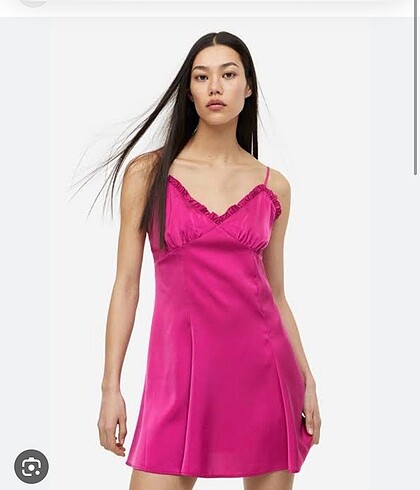 m Beden H&M Fırfırlı Elbise
