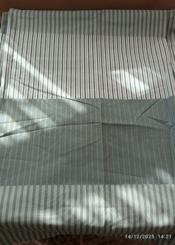 Yeşil Çizgili Çift Kişilik SADECE Nevresim - Görsel 4