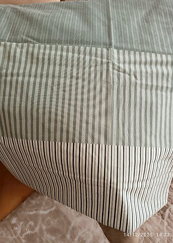 Yeşil Çizgili Çift Kişilik SADECE Nevresim - Görsel 5