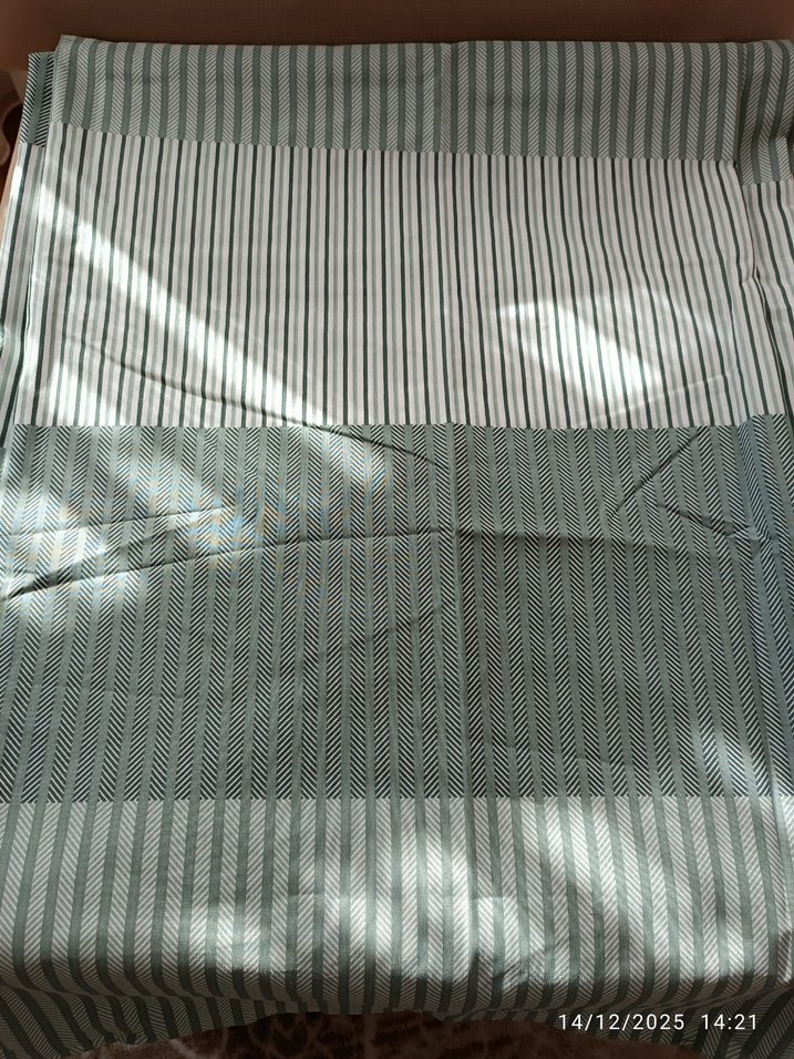 Yeşil Çizgili Çift Kişilik SADECE Nevresim - Görsel 4