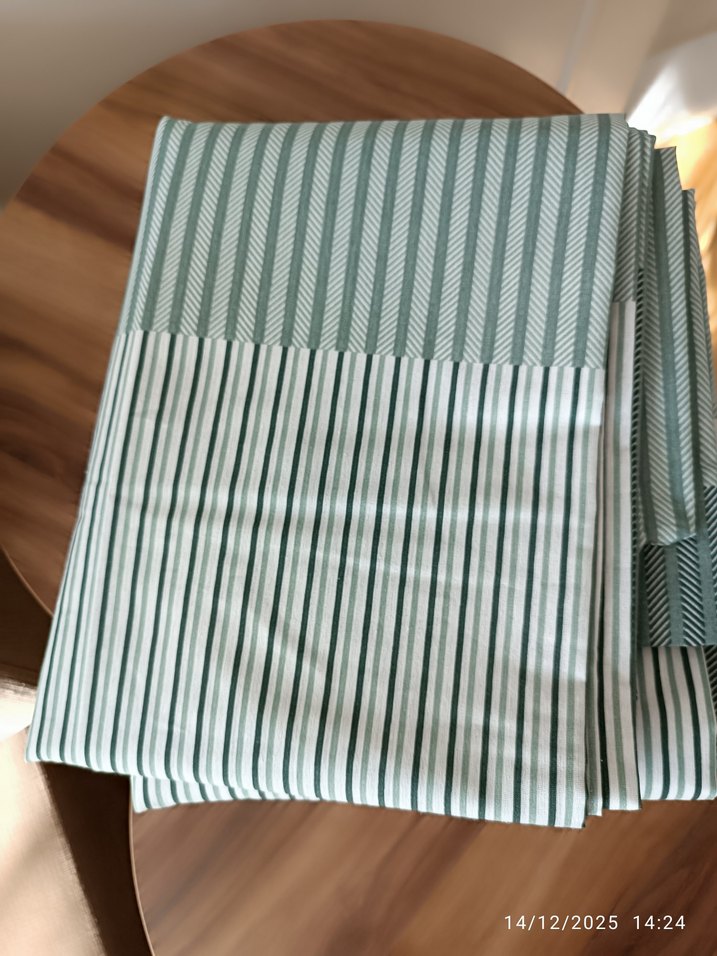 Yeşil Çizgili Çift Kişilik SADECE Nevresim - Görsel 2