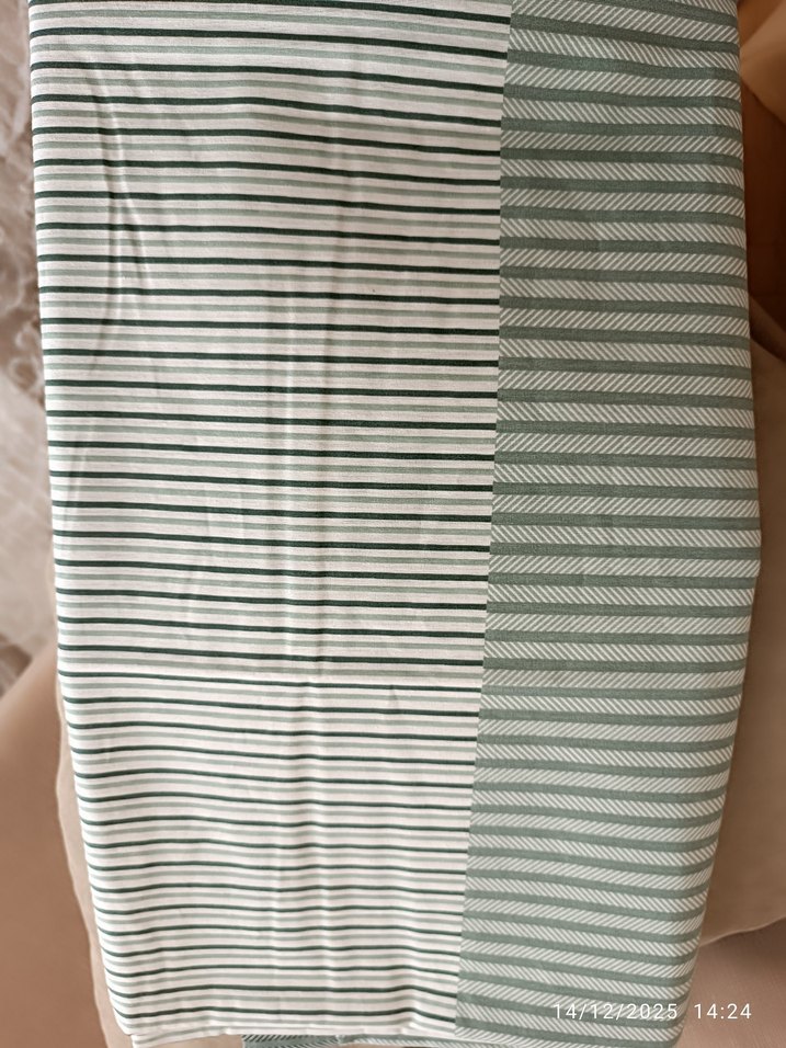 Yeşil Çizgili Çift Kişilik SADECE Nevresim - Görsel 3