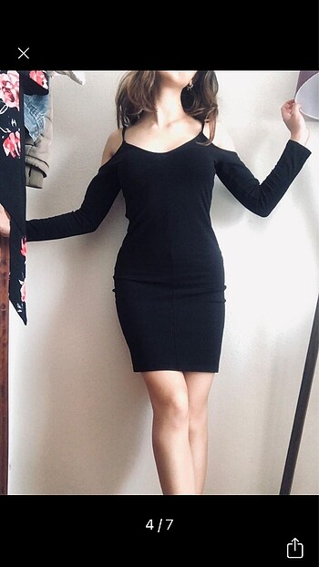 xs Beden siyah Renk h&m siyah mini uzun kollu gece elbisesi