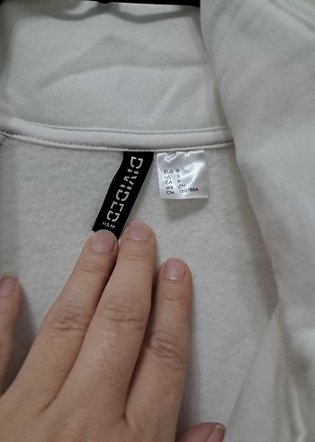 s Beden beyaz Renk Fermuarlı Yüksek Yakalı Beyaz Sweatshirt