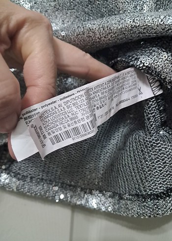 m Beden zara gümüş payetli bluz
