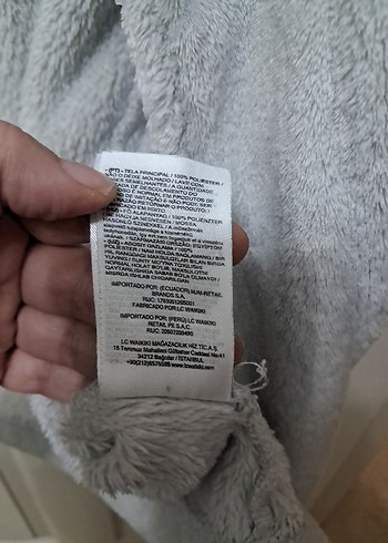 Kapüşonlu Gri Kadın sabahlık - Görsel 5