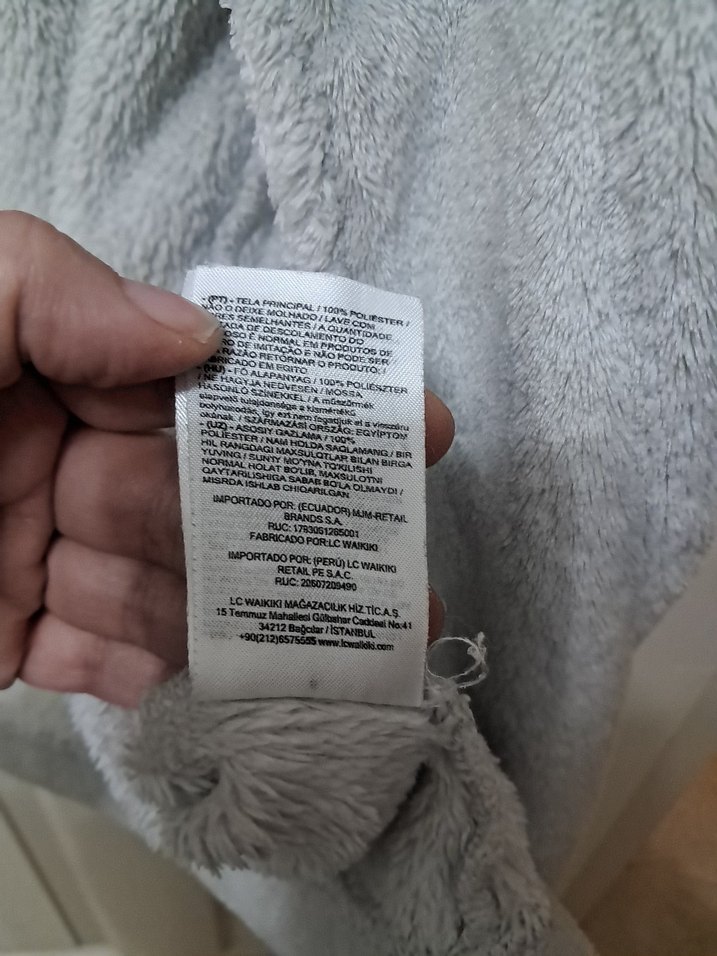 Kapüşonlu Gri Kadın sabahlık - Görsel 5