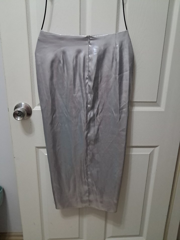 Gümüş Drapeli Midi etek - Görsel 5