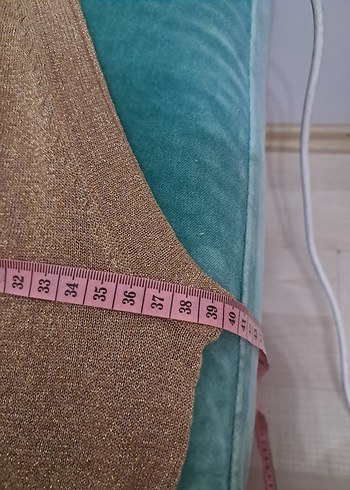 gold simli  Midi Boğazlı Triko Elbise - Görsel 6