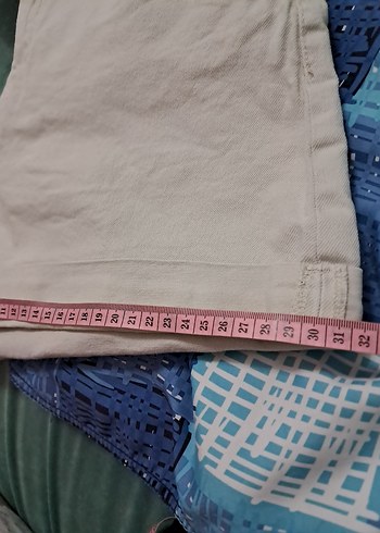 Bej Renkli Rahat Kesim Kadın Kot Şort - Görsel 6