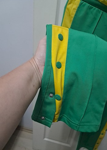 Düğmeli Yeşil Spor Kadın Eşofman Altı - Görsel 7