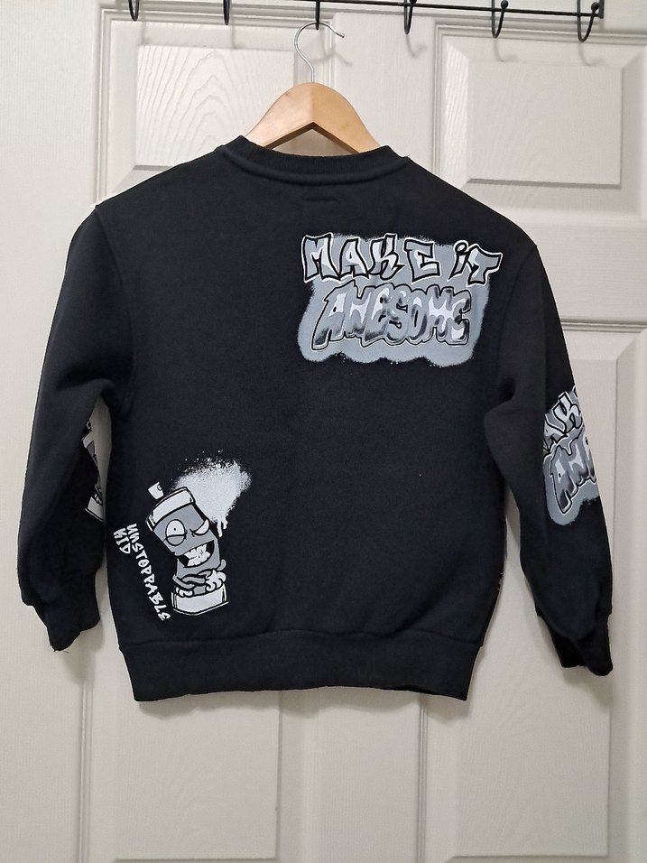 Erkek Çocuk Siyah Baskılı Sweatshirt - Görsel 2