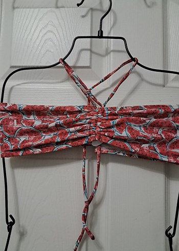 40 Beden Kırmızı Bağcıklı Bohem Bikini Takımı