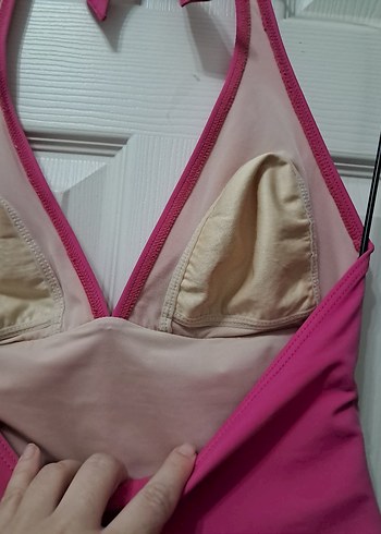 l Beden Pembe Strappy Kadın Mayo