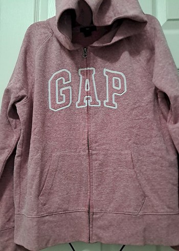 m Beden Gap Pembe Fermuarlı Sweatshirt