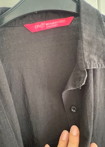 Düğmeli Siyah Uzun Hamile Ceketi - Görsel 2