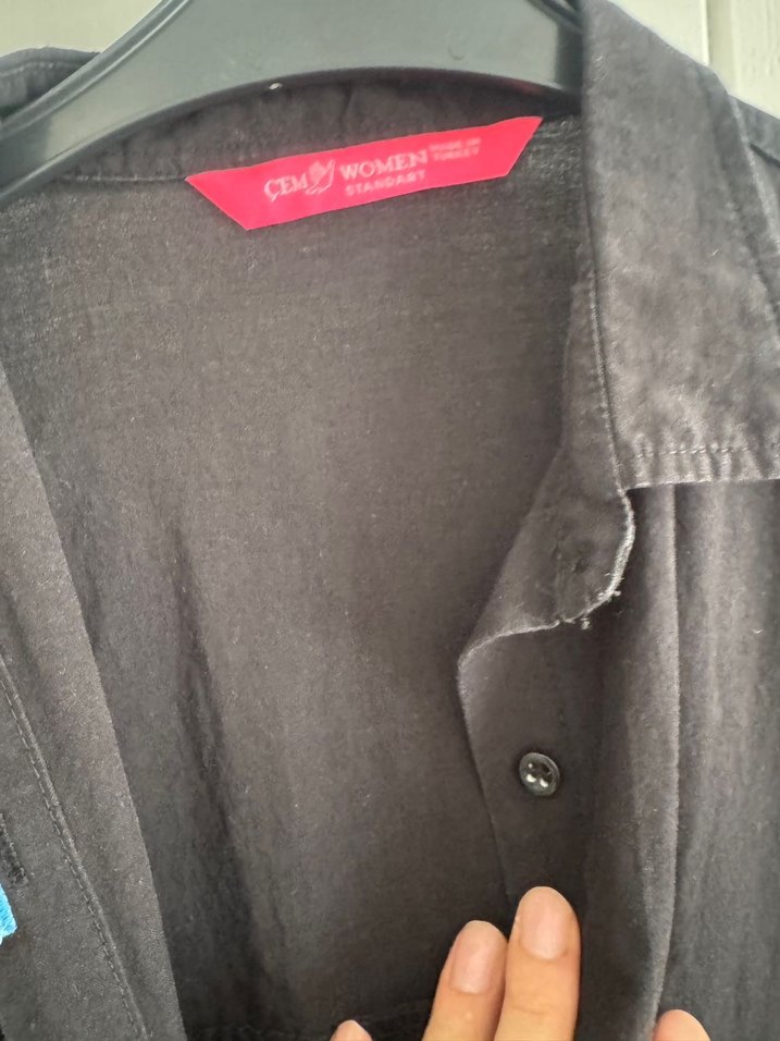 Düğmeli Siyah Uzun Hamile Ceketi - Görsel 2