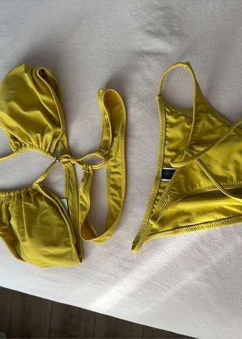 Sarı Straplez Mini Bohem Bikini - Görsel 4