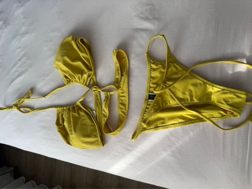 Sarı Straplez Mini Bohem Bikini - Görsel 4