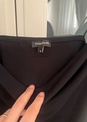 Siyah Saten Drapeli Kadın Tulum - Görsel 2