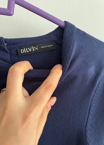 Mavi Pamuklu Kısa Kollu Hamile Tişört - Görsel 2