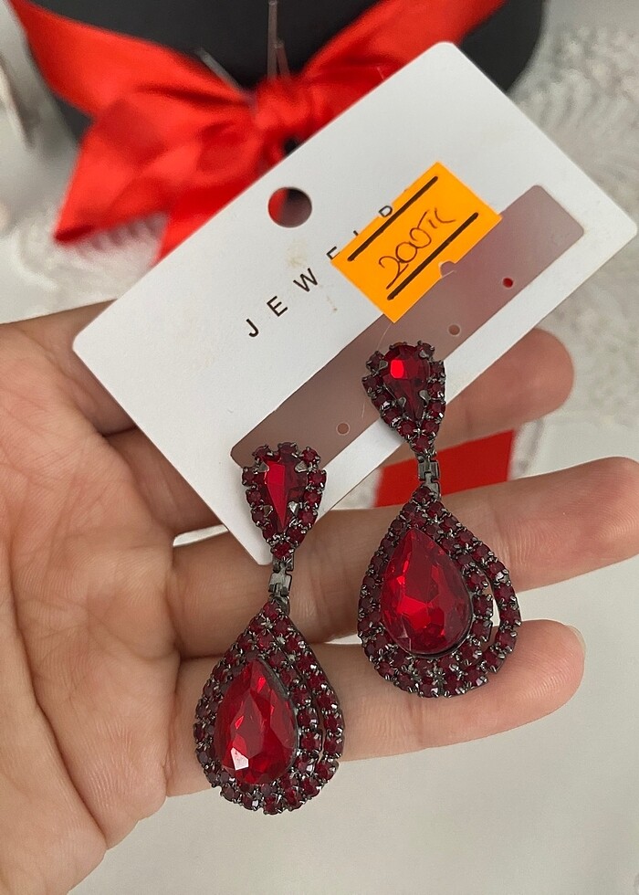 Taşlı küpe - Görsel 3