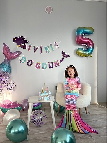 5 Yaş Beden Deniz kızı kostüm