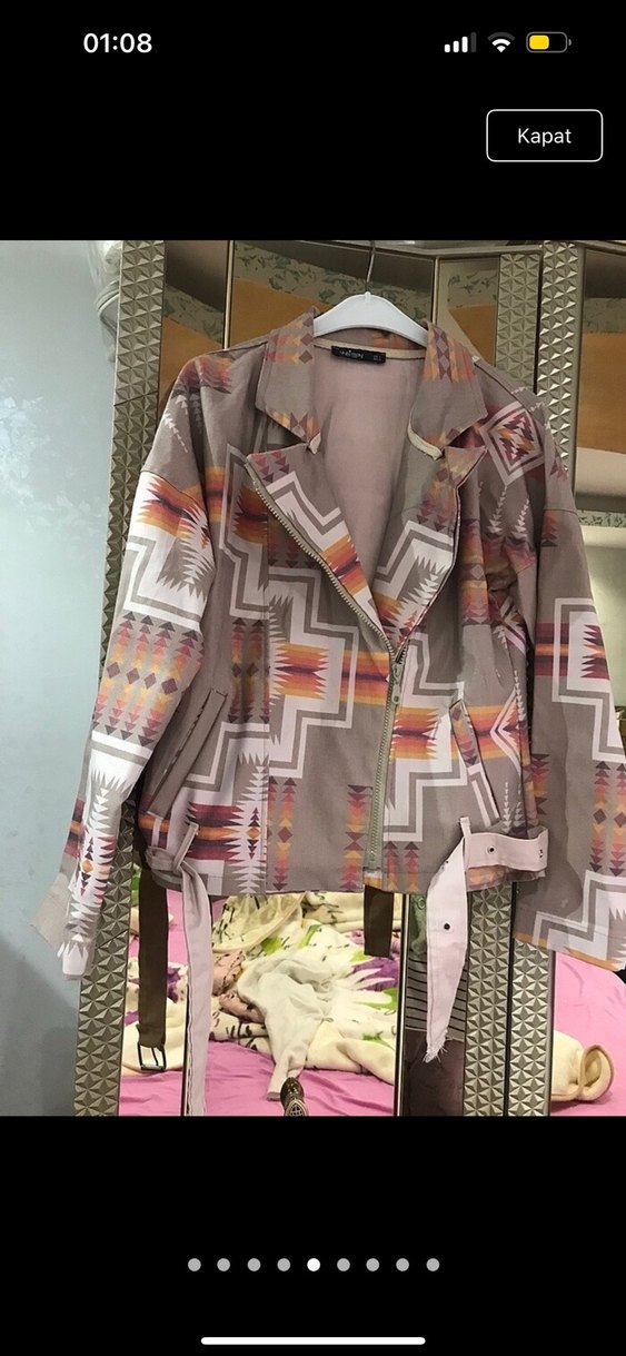 Bohem Uzun Belden Kuşaklı Kadın Ceket - Görsel 3